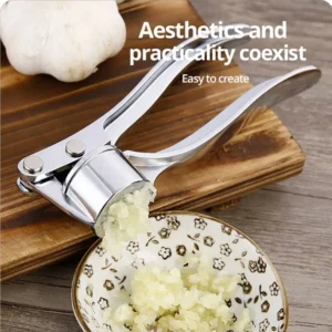 1pc Silvery Stainless Steel Garlic Masher Kitchen Vegetable Cooking Extruder Manual Ginger Grinder And Tool Kitchen Accessories