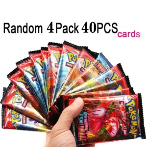 4 Packs 40 PCS Pokemon Cards GX EX Vmax V Sun Moon Brilliant Stars Game Card Booster Pack Collection Transaction Card Kids Toys