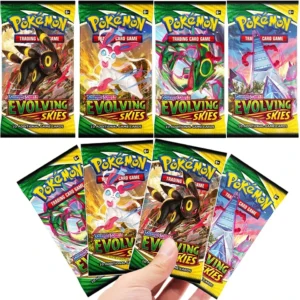 4 Packs 40 PCS Pokemon Cards GX EX Vmax V Sun Moon Brilliant Stars Game Card Booster Pack Collection Transaction Card Kids Toys