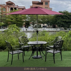 Outdoor furniture cast aluminum tables and chairs leisure garden courtyard waterproof iron tea table combination