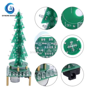 Rotating Colorful Music Christmas Tree LED Water Lamp Light Electronic DIY Kit Decor Christmas Gift Breathing Light Parts