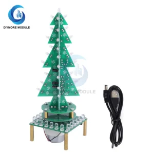 Rotating Colorful Music Christmas Tree LED Water Lamp Light Electronic DIY Kit Decor Christmas Gift Breathing Light Parts