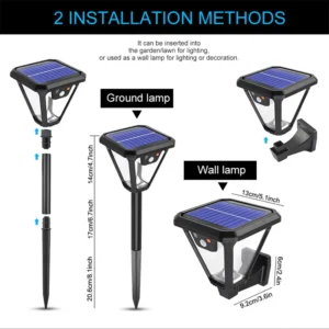 Solar Garden Light With Remote control 2 Install Ways Wall Lamp Waterproof Solar Ground Lights For Yard Patio Soil Lawn Lighting