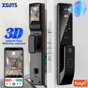 Tuya 3D Face Real-time Intercom Smart Door Lock Security Camera Intelligent Fingerprint Password Biometric Electronic Key Unlock